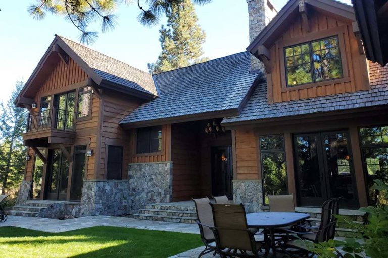 LTA Architects designed the Gozzer Ranch Craftsman Residence Lake Coeur d'Alene